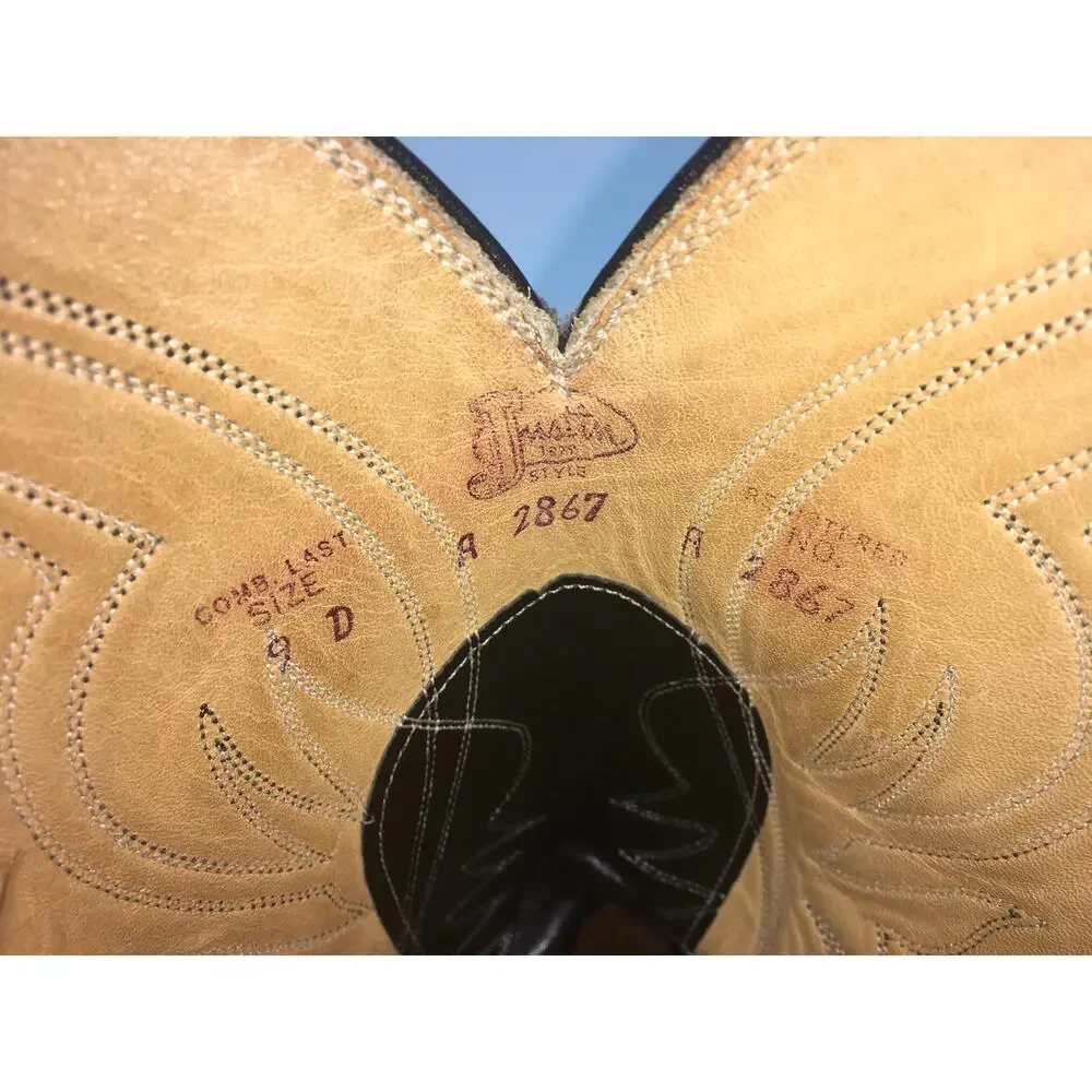 Vintage Justin Teju Lizard Leather Exotic Cowboy Boot Mens 9D 2867 Western READ